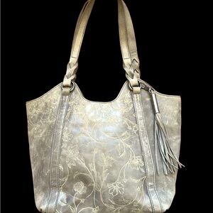 The Sak Silver Shoulder Bag with Textured Design